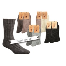 HomeOfSocks Wool Socks Alpaca Natural Black - 2 Pairs