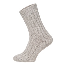 HomeOfSocks Wool Socks Alpaca Natural Cream White/Grey - 2 Pairs