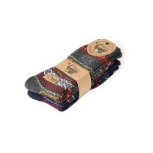 HomeOfSocks Wool Socks Hygge Norwegian Design navy blue/grey/multicoloured - 2 pairs