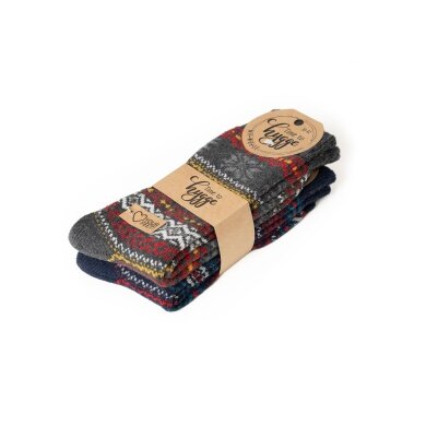 HomeOfSocks Wool Socks Hygge Norwegian Design navy blue/grey/multicoloured - 2 pairs