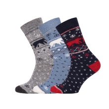 HomeOfSocks Wool Socks Hygge Ice Bear Grey - 1 Pair