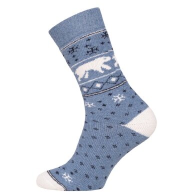 HomeOfSocks Wool Socks Hygge Ice Bear Light Blue - 1 Pair