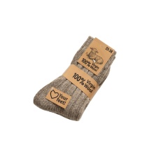 HomeOfSocks Wool Socks 100% Natural Warm Taupe Brown - 2 Pairs