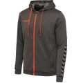 hummel Sport Hoodie hmlAUTHENTIC Poly Zip Hoodie (knitted polyester) with hood asphalt grey Men