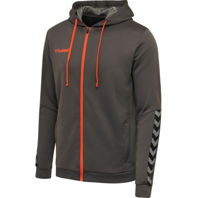 hummel Sport Hoodie hmlAUTHENTIC Poly Zip Hoodie (knitted polyester) with hood asphalt grey Men