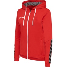 hummel Sport Hoodie hmlAUTHENTIC Poly Zip Hoodie (knitted polyester) red Women