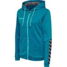 hummel Sport Hoodie hmlAUTHENTIC Poly Zip Hoodie (knitted polyester) teal blue Women