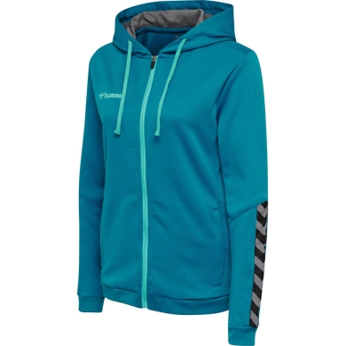 hummel Sport Hoodie hmlAUTHENTIC Poly Zip Hoodie (knitted polyester) teal blue Women