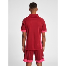 hummel Sport Polo hmlLEAD Functional (Mesh Material) Short Sleeve Bordeaux/Red Men