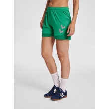 hummel Sports Shorts hmlLEAD Poly Shorts (Mesh Fabric, without Side Pockets) Short Green Women