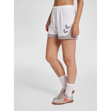 hummel Sports Shorts hmlLEAD Poly Shorts (Mesh Fabric, without side pockets) Short white/grey Women