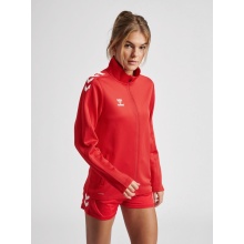 hummel Sport training jacket hmlCORE XK Poly Zip Sweat (Polyester sweat fabric, front zipper) red women