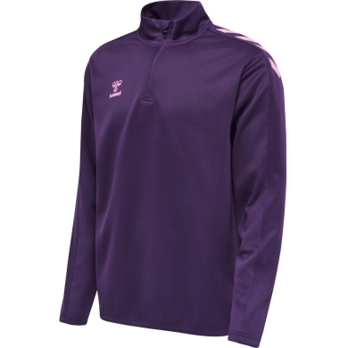 hummel Sport Long Sleeve Shirt hmlCORE XK Half-Zip Poly Sweat (Polyester Sweat Fabric) Purple Men