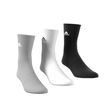 adidas Sport Socks Crew Cushioned (arch support, fully padded) black/white/grey - 3 pairs