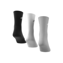 adidas Sport Socks Crew Cushioned (arch support, fully padded) black/white/grey - 3 pairs