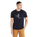 Icebreaker Hiking T-shirt Tech Lite II SS Skiing Yeti (100% Merino, Fabric Thickness 150 Ultralight) navy blue Men