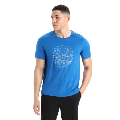 Icebreaker Wander-Tshirt Tech Lite II SS Pump Track (100% Merino, Fabric Thickness 150 Ultralight) blue Men