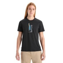 Icebreaker Wander-Tshirt Central Classic II SS Otter Paddle (50% Merino, Fabric Thickness 150 Ultralight) black Men