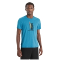 Icebreaker Wander-Tshirt Central Classic II SS Otter Paddle (50% Merino, Fabric Thickness 150 Ultralight) blue Men