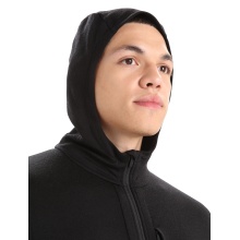 Icebreaker Hiking/Leisure Jacket Quantum III Zip Hoodie - Merino Wool, Fabric Weight 270 - Black Men