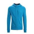 Icebreaker Hiking/Leisure Jacket Quantum III Zip Hoodie - Merino Wool, Fabric Weight 270 - Geo Blue Men