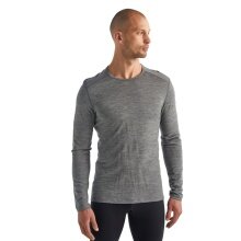 Icebreaker Underwear Long Sleeve 200 Oasis LS Crewe - Merino Wool, Slim Fit - Grey Men