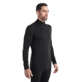 Icebreaker Underwear Long Sleeve Half-Zip 200 Oasis LS - Merino Wool, close-fitting - black Men