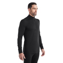 Icebreaker Underwear Long Sleeve Half-Zip 200 Oasis LS - Merino Wool, close-fitting - black Men