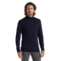 Icebreaker Underwear Long Sleeve Half-Zip 200 Oasis LS - Merino Wool, close-fitting - navy blue Men