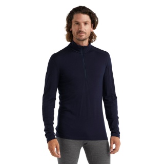 Icebreaker Underwear Long Sleeve Half-Zip 200 Oasis LS - Merino Wool, close-fitting - navy blue Men