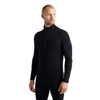 Icebreaker Underwear Thermo Long Sleeve Shirt 260 Tech Half-Zip - Merino Wool, close-fitting - black Men