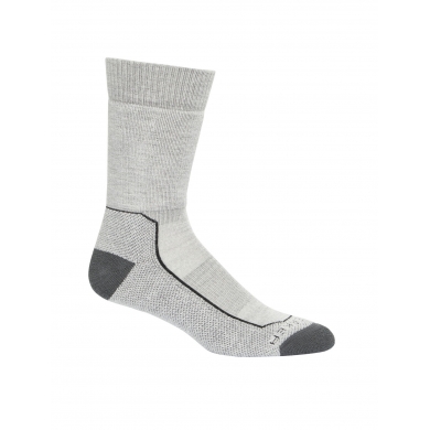 Icebreaker Hiking Sock Crew Anatomica Hike Medium Cushion (Merino Wool, durable, lightweight) light grey Men- 1 pair