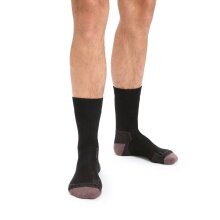 Icebreaker Hiking Sock Crew Hike+ Medium Cushion - Merino Wool, durable - black/brown Men - 1 Pair