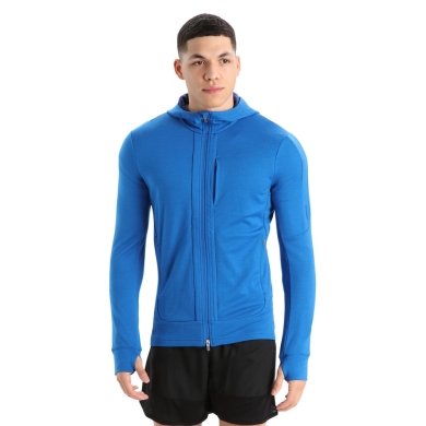 Icebreaker Hiking/Leisure Jacket Quantum III Zip Hoodie - Merino Wool, Fabric Weight 270 - Lazurite Blue Men