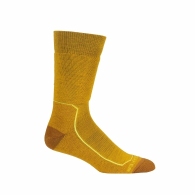 Icebreaker Hiking Sock Crew Anatomica Hike Medium Cushion (Merino wool, durable, lightweight) gold yellow Men- 1 Pair