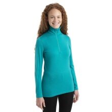 Icebreaker Underwear Thermo Long Sleeve 200 Oasis Half-Zip - Merino Wool, breathable - green/blue Women