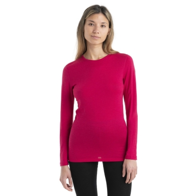 Icebreaker Underwear Long Sleeve 200 Oasis LS Crewe - Merino Wool, close-fitting - pink Women