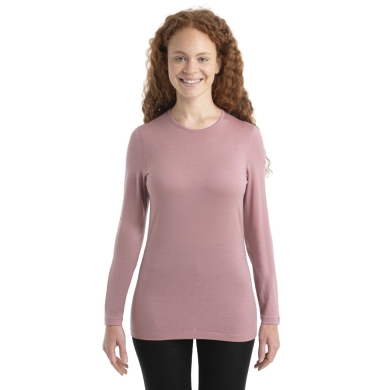 Icebreaker Underwear Long Sleeve 200 Oasis LS Crewe - Merino Wool, close-fitting - crystal pink Women