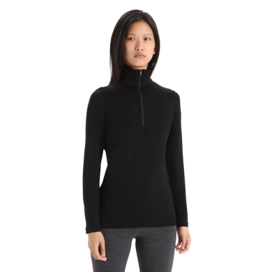 Icebreaker Underwear Thermo Long Sleeve Shirt 260 Tech Half-Zip - Merino Wool - Black Women