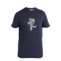 Icebreaker Hiking/Leisure T-shirt Merino 150 Tech Lite III Tech Head (100% Wool) Navy Blue Men