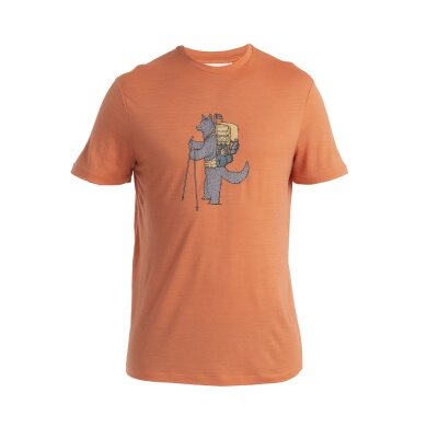 Icebreaker Hiking/Leisure T-shirt Merino 150 Tech Lite III Tech Head (100% Wool) Orange Men