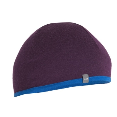 Icebreaker Beanie Pocket Hat Reversible Beanie (Merino Wool) Purple/Lazurite Blue - 1 Piece