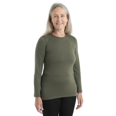 Icebreaker Underwear Thermo Long Sleeve 260 Tech Crewe - Merino Wool, close-fitting - green Women