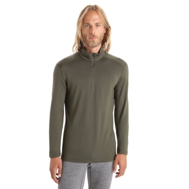 Icebreaker Underwear Thermo Long Sleeve Shirt 260 Tech Half-Zip - Merino Wool, close-fitting - loden green Men