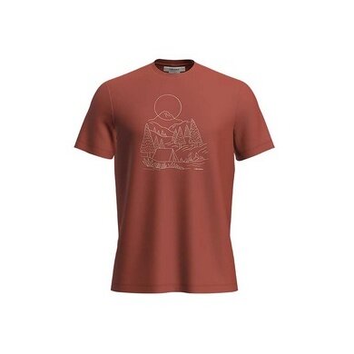 Icebreaker Hiking/Leisure T-shirt Merino 150 Tech Lite III Sunset Camp (100% Merino wool) red Men