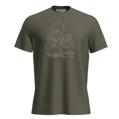 Icebreaker Hiking/Leisure Tshirt Merino 150 Tech Lite III Sunset Camp (100% Merino Wool) Green Men