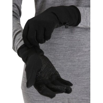 Icebreaker Winter Gloves Merino Quantum - touchscreen friendly - black