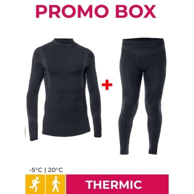 Iron-IC Functional Underwear Set (Trousers + Long-sleeved Shirt) Thermic Black Children