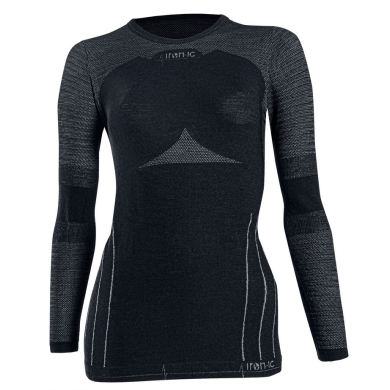 Iron-IC Functional Underwear Long Sleeve Shirt (Merino Wool) Performance Black/Grey Women