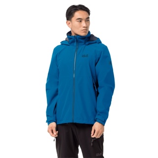 Jack Wolfskin All-Season Jacket Evandale (Hardshell, Hood, Rain- Weather Protection) Pacific Blue Men (Size S)